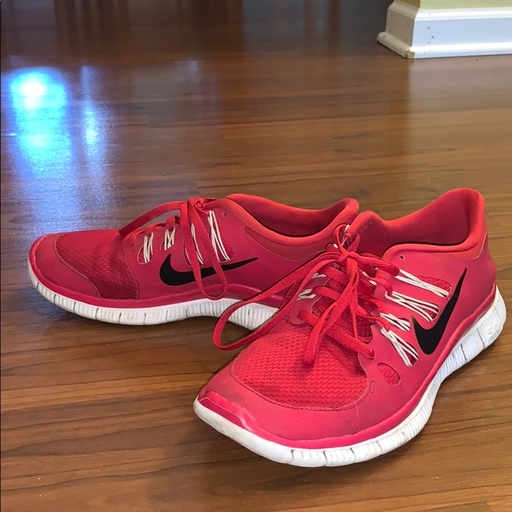 Red Nike shoes
